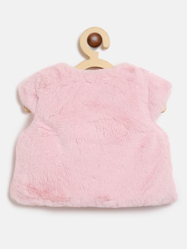 Faux Fur Sleeveless Jacket - White image number 1
